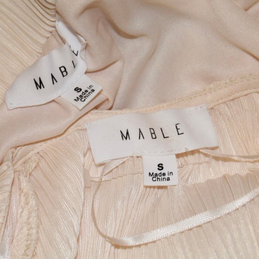 Mable Nele Front Twisted Pleated Boho Two-Piece Set Cream Size Small - Picture 5 of 5
